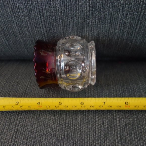 World's Fair 1893 Rub Red Flash Glass Toothpick Holder L.J. Drolen - Picture 7 of 11